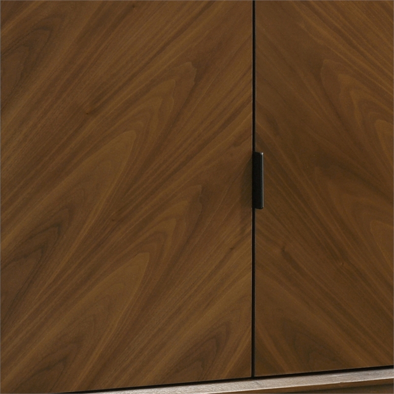 Furniture of America Velto Solid Wood 8-Cabinet Server in Walnut