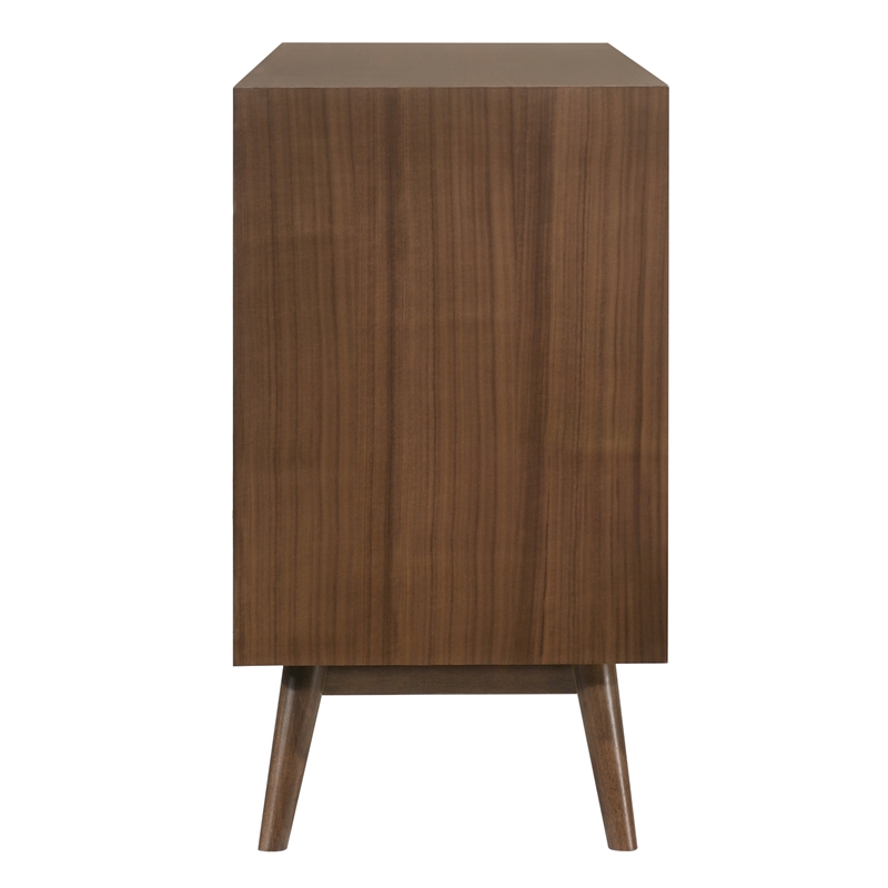 Furniture of America Velto Solid Wood 8-Cabinet Server in Walnut