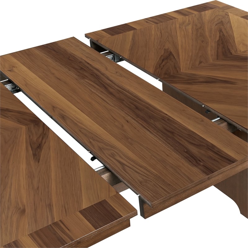 Furniture of America Velto Solid Wood Extendable Dining Table in Walnut
