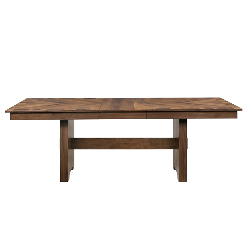 Furniture of America Velto Solid Wood Extendable Dining Table in Walnut