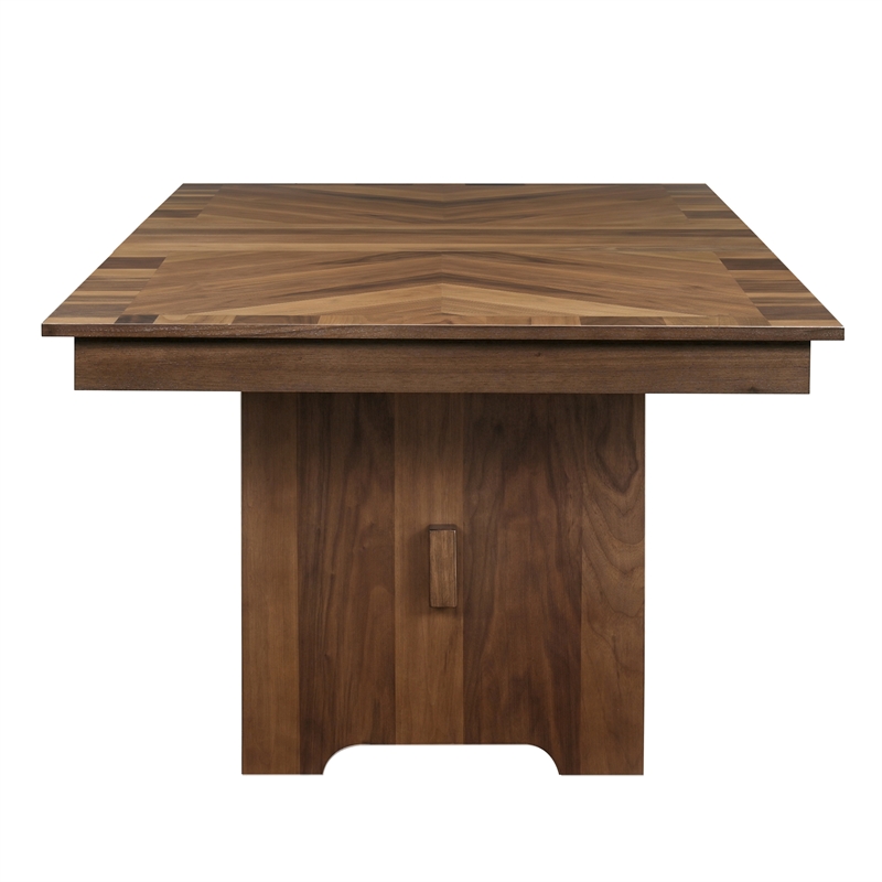 Furniture of America Velto Solid Wood Extendable Dining Table in Walnut