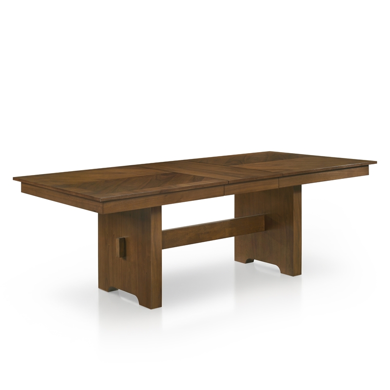 Furniture of America Velto Solid Wood 5-Piece Dining Table Set in Walnut