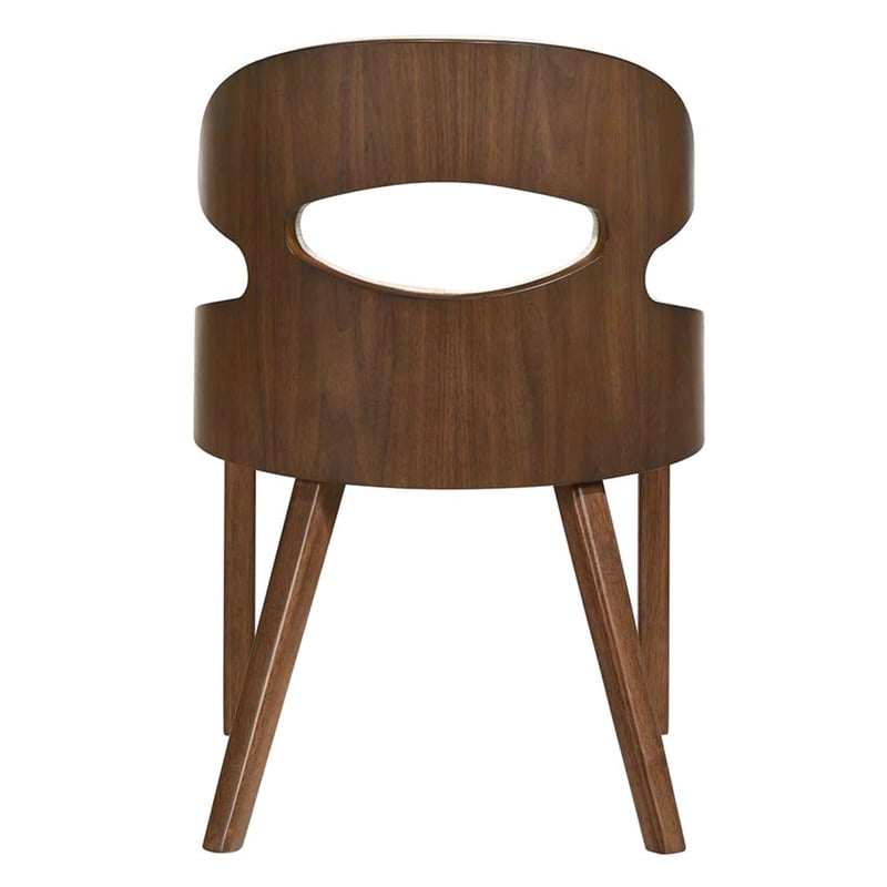 Furniture of America Lefevia Solid Wood 5-Piece Round Dining Table Set in Walnut