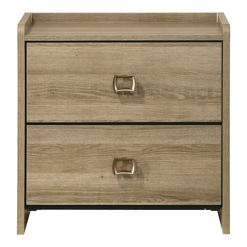 Furniture of America Valio Dovetail Wood 2-Drawer Nightstand in Oak