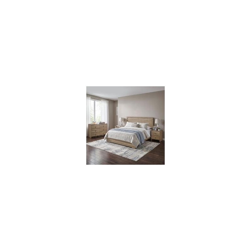 Furniture of America Valio Wood Queen 4-Piece Bedroom Set in Oak