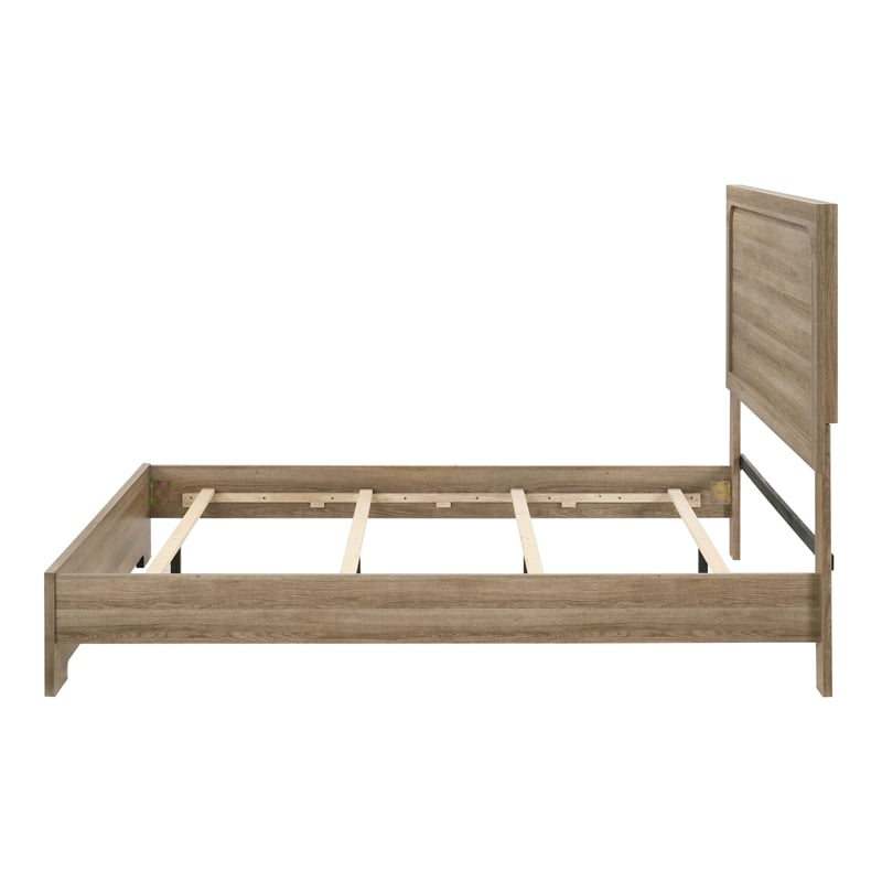 Furniture of America Valio Wood King 2-Piece Bedroom Set in Oak
