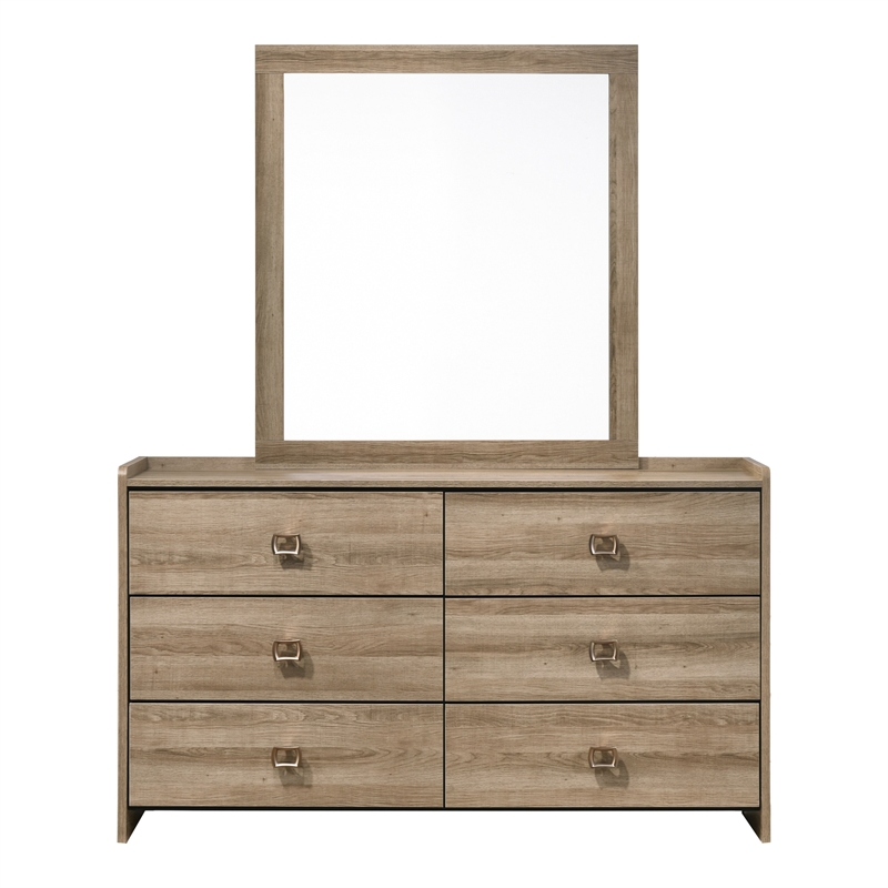Furniture of America Valio Wood Queen 5-Piece Bedroom Set in Oak