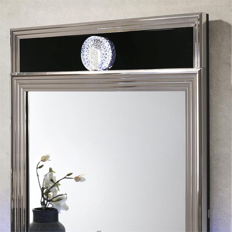 Furniture of America Elvor Solid Wood 2-Piece Dresser and Mirror Set in Gray