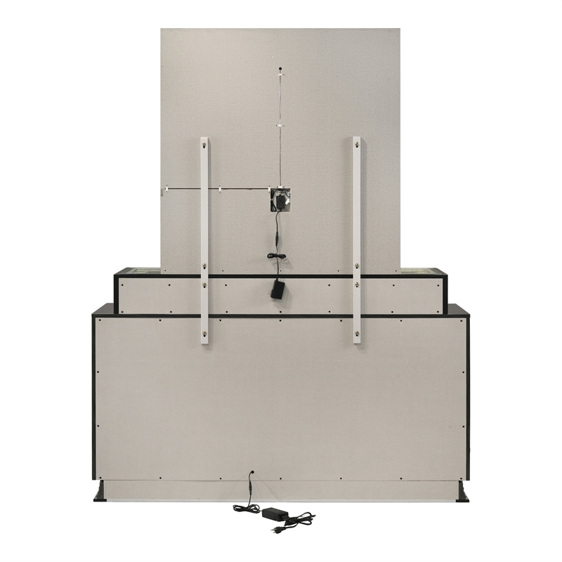 Furniture of America Elvor Solid Wood 2-Piece Dresser and Mirror Set in Gray