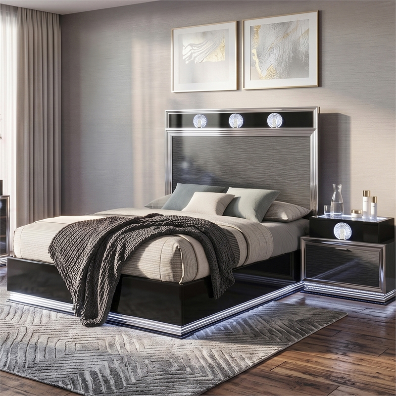 Furniture of America Elvor Solid Wood Queen 2-Piece Bedroom Set in Dark Gray
