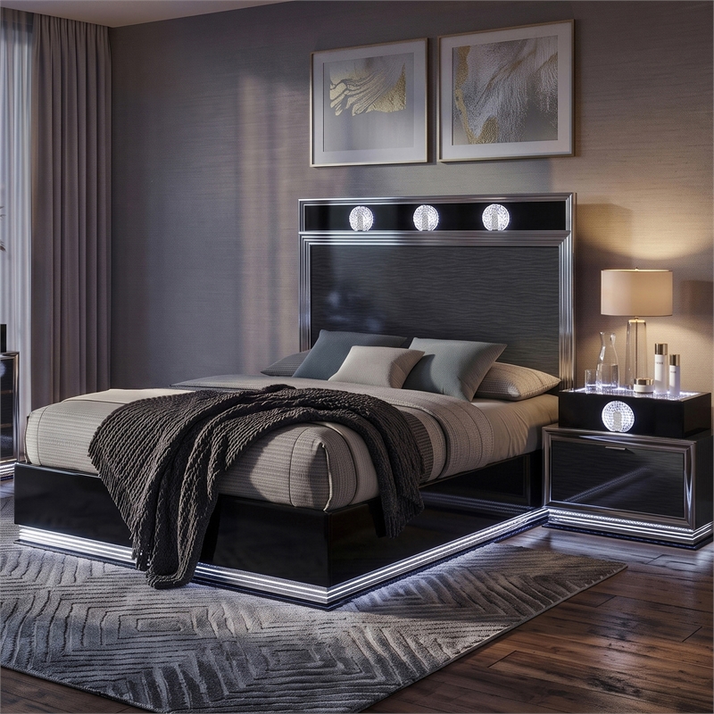 Furniture of America Elvor Solid Wood Queen 2-Piece Bedroom Set in Dark Gray