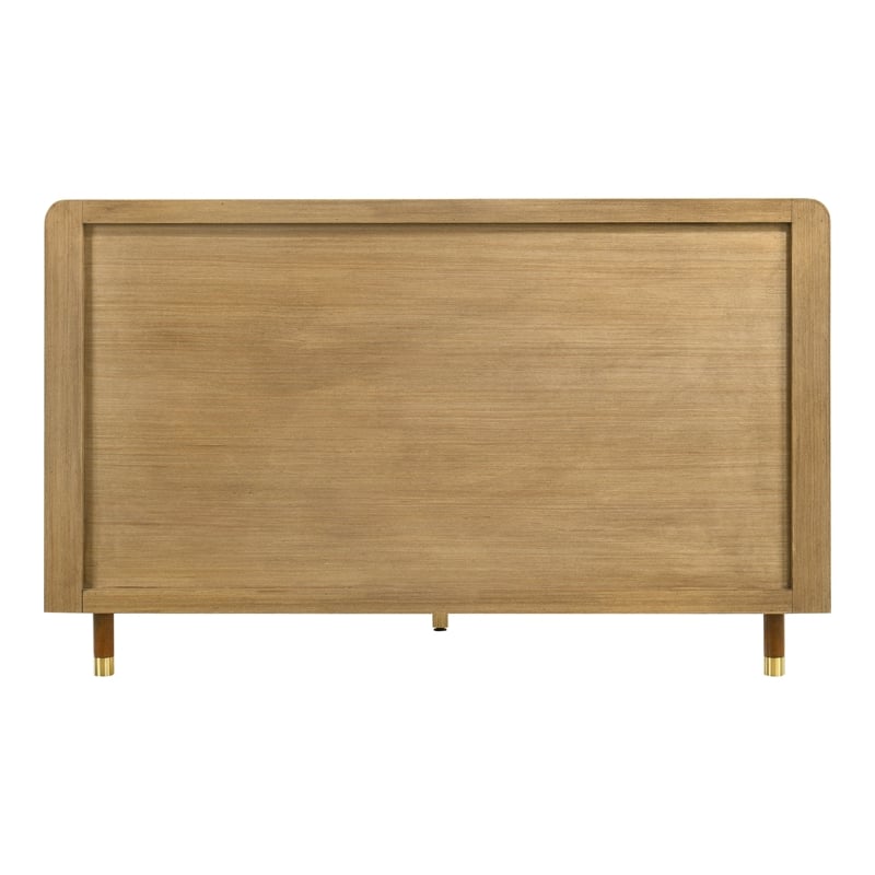 Furniture of America Korva Solid Wood King Platform Bed in Walnut