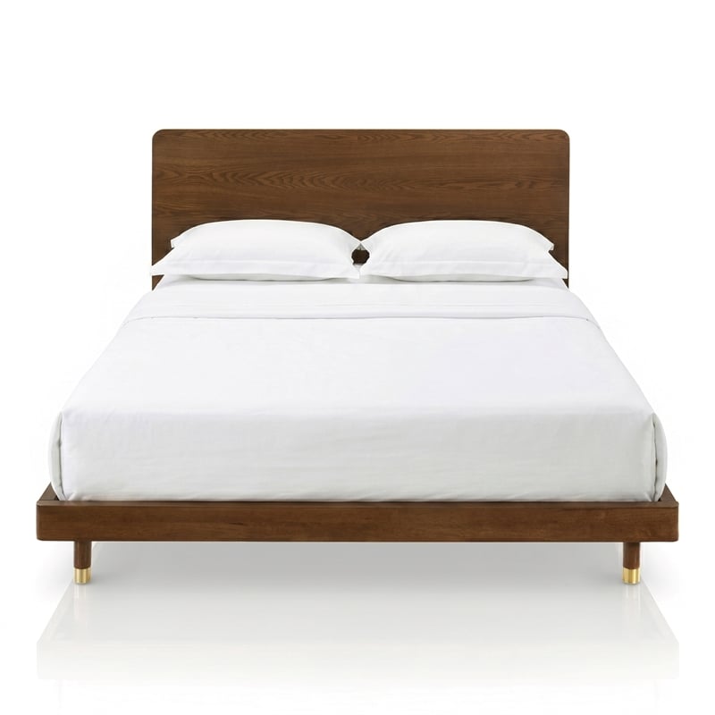 Furniture of America Korva Solid Wood King 3-Piece Bedroom Set in Walnut