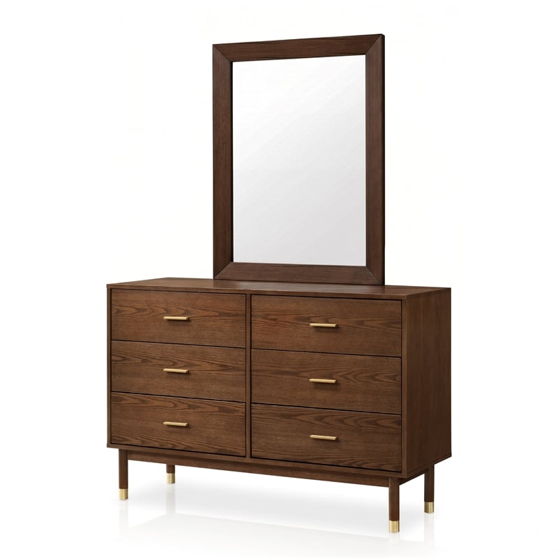 Furniture of America Korva Solid Wood Full 3-Piece Bedroom Set in Walnut