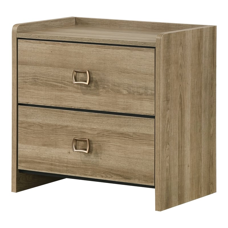 Furniture of America Valio Dovetail Wood 2-Drawer Nightstand in Oak