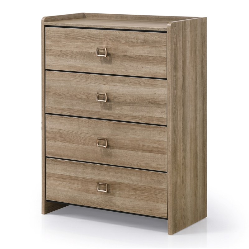 Furniture of America Valio Wood 3-Piece Nightstand and Chest Set in Oak