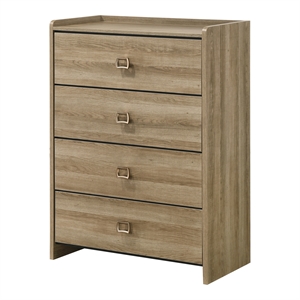 Furniture of America Valio Wood Dovetail 4-Drawer Chest in Oak