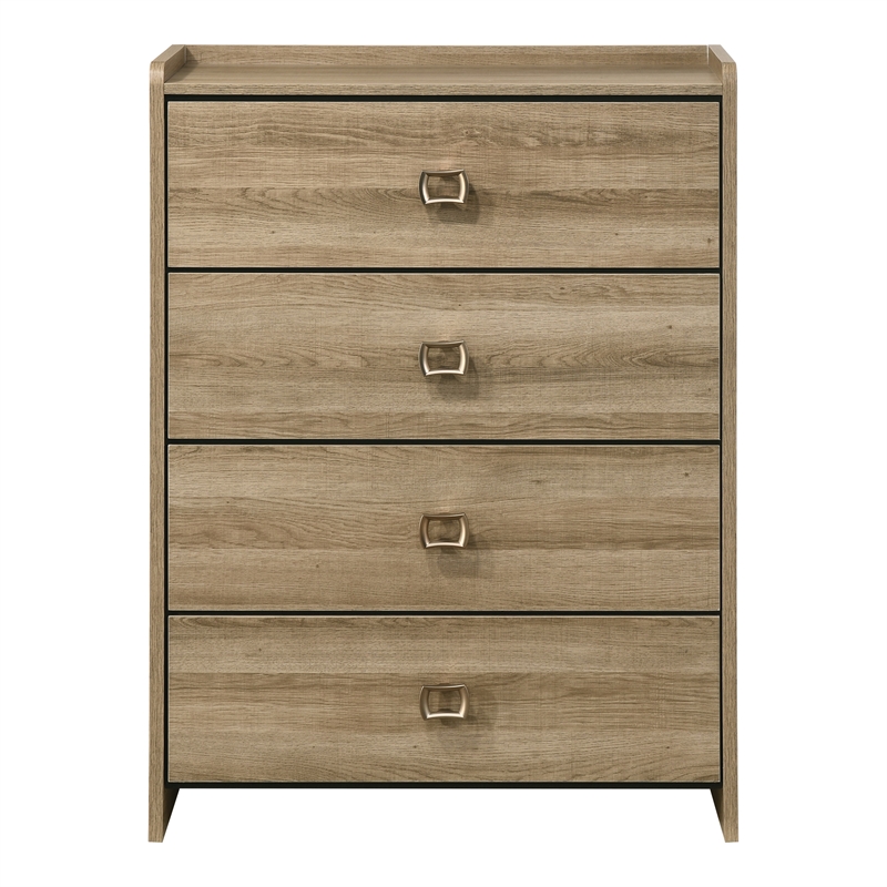 Furniture of America Valio Wood Dovetail 4-Drawer Chest in Oak
