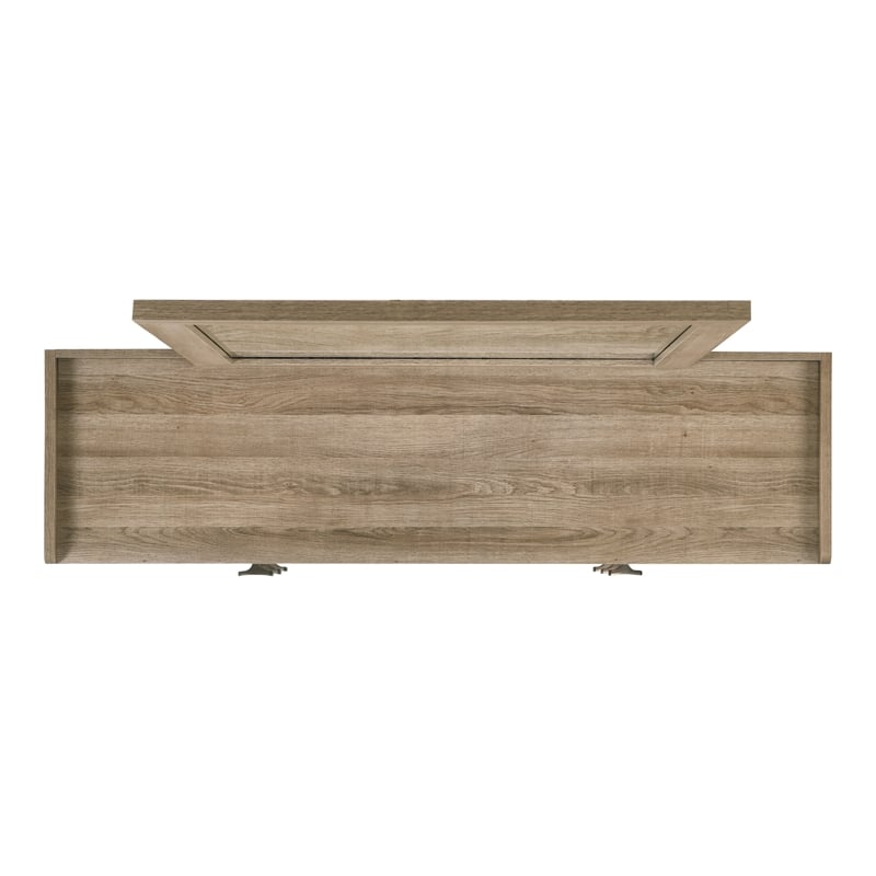 Furniture of America Valio Wood 2-Piece Dresser and Mirror Set in Oak