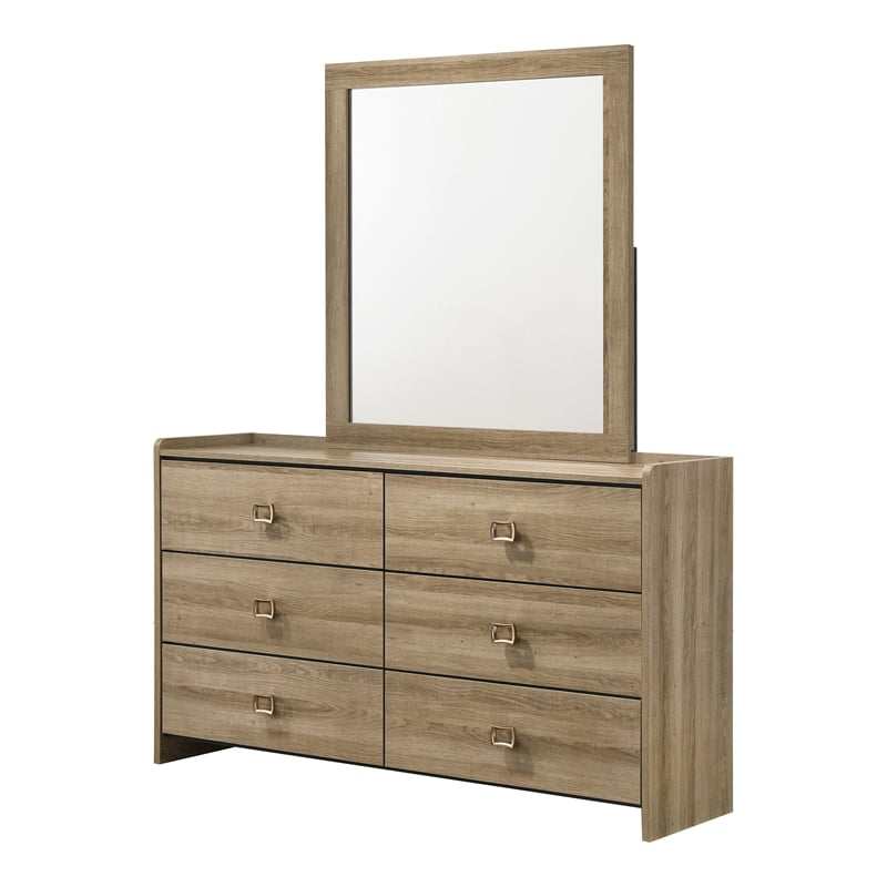 Furniture of America Valio Wood King 3-Piece Bedroom Set in Oak