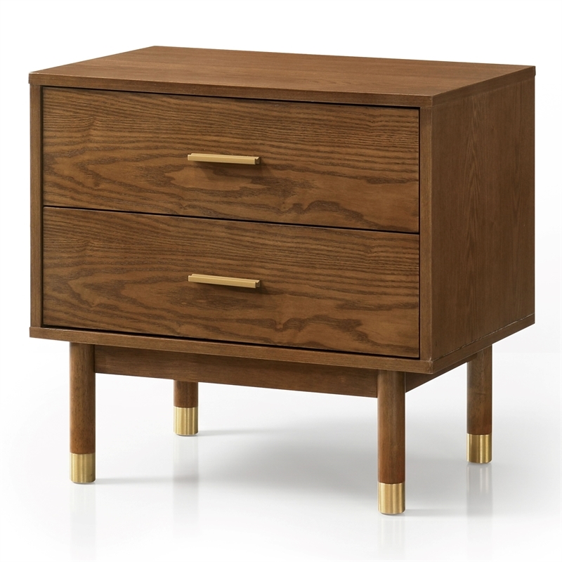 Furniture of America Korva Solid Wood King 4-Piece Bedroom Set in Walnut