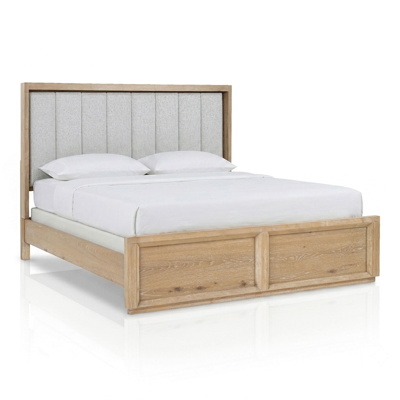 Furniture of America Tupho Solid Wood King 3-Piece Bedroom Set in Natural