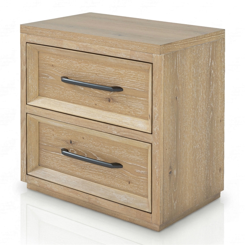 Furniture of America Tupho Solid Wood King 3-Piece Bedroom Set in Natural