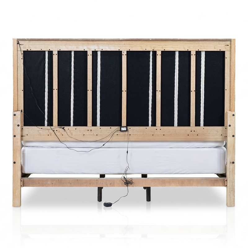 Furniture of America Tupho Solid Wood King 6-Piece Bedroom Set in Natural