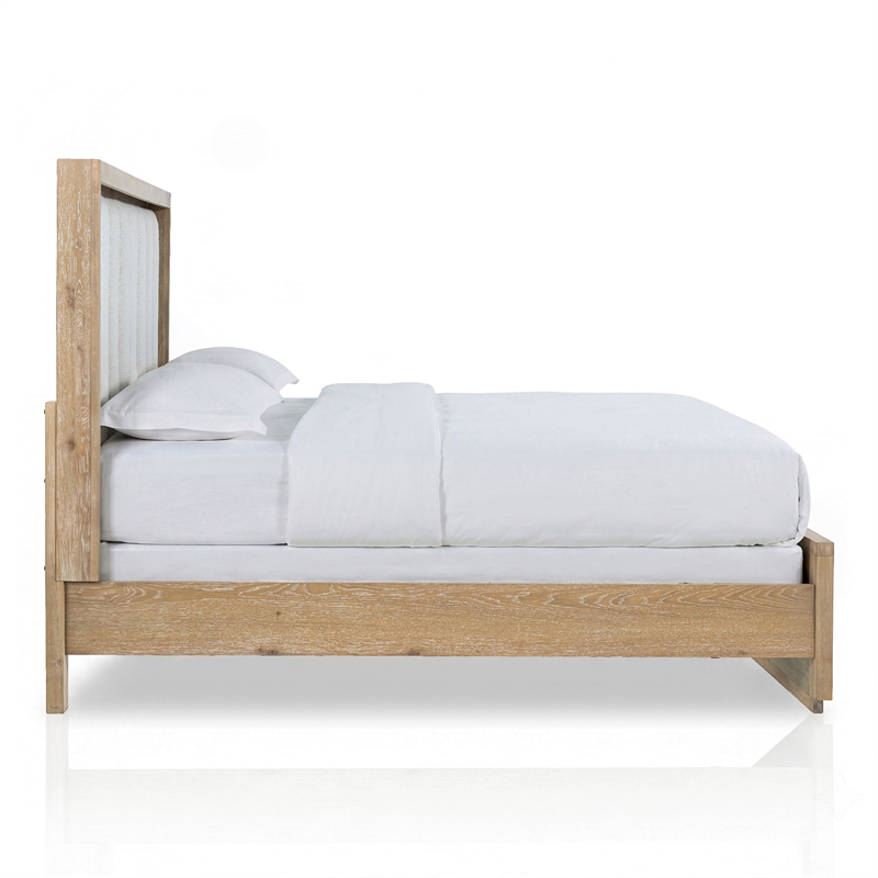 Furniture of America Tupho Solid Wood King 4-Piece Bedroom Set in Natural