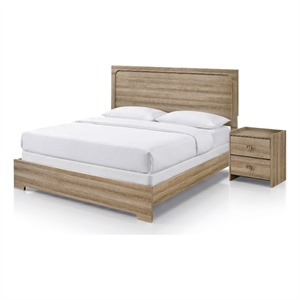 Furniture of America Valio Wood Queen 2-Piece Bedroom Set in Oak