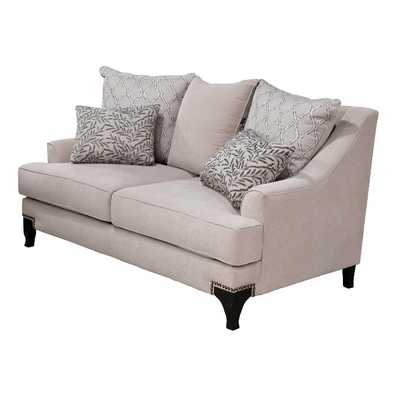 Furniture of America Charlette Nailhead Fabric Loveseat in Brown