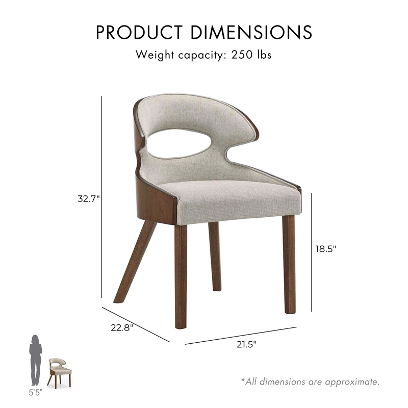 Furniture of America Lefevia Solid Wood Side Chair in Walnut (Set of 2)
