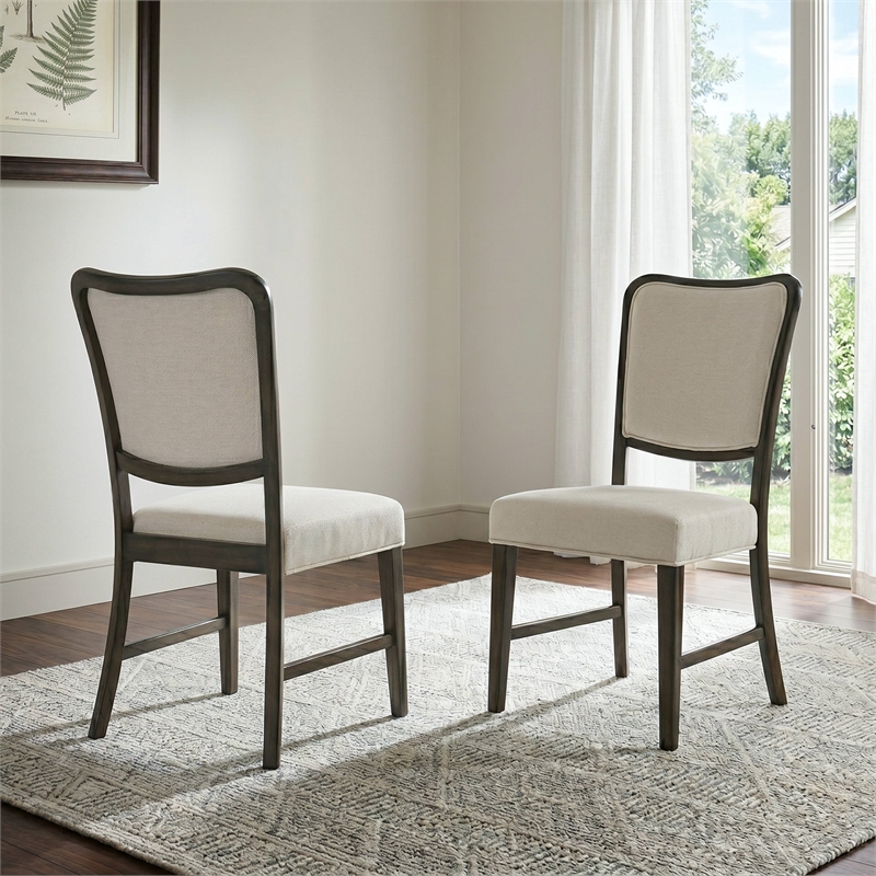 Furniture of America Arlia Solid Wood Side Chair in Espresso (Set of 2)
