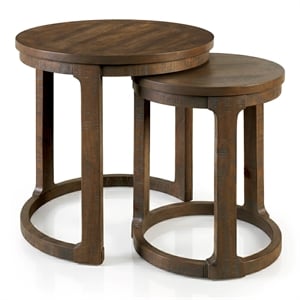 Furniture of America Wodela Solid Wood Nesting End Table in Espresso