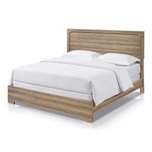 Furniture of America Valio Wood Dovetail King Panel Bed in Oak