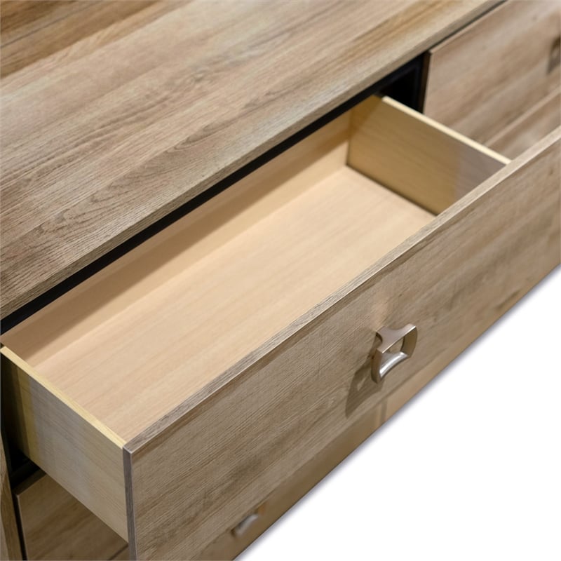 Furniture of America Valio Wood King 4-Piece Bedroom Set in Oak