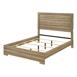 Furniture of America Valio Wood Queen Dovetail Panel Bed in Oak