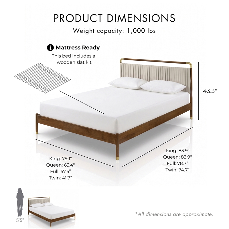 Furniture of America Korva Solid Wood King 2-Piece Bedroom Set in Walnut
