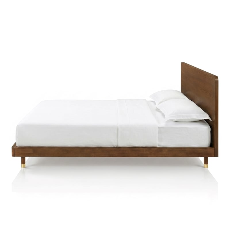 Furniture of America Korva Solid Wood King 2-Piece Bedroom Set in Walnut