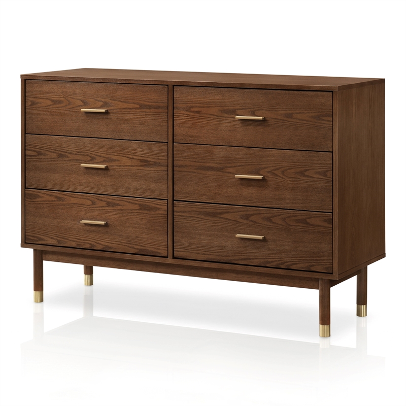 Furniture of America Korva Solid Wood Twin 4-Piece Bedroom Set in Walnut
