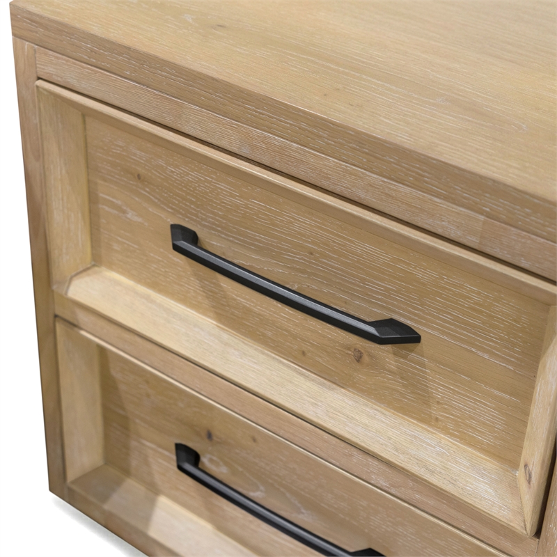 Furniture of America Tupho Solid Wood King 4-Piece Bedroom Set in Natural