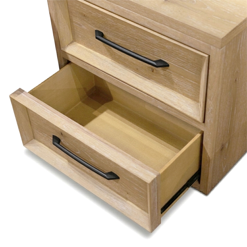 Furniture of America Tupho Solid Wood King 4-Piece Bedroom Set in Natural