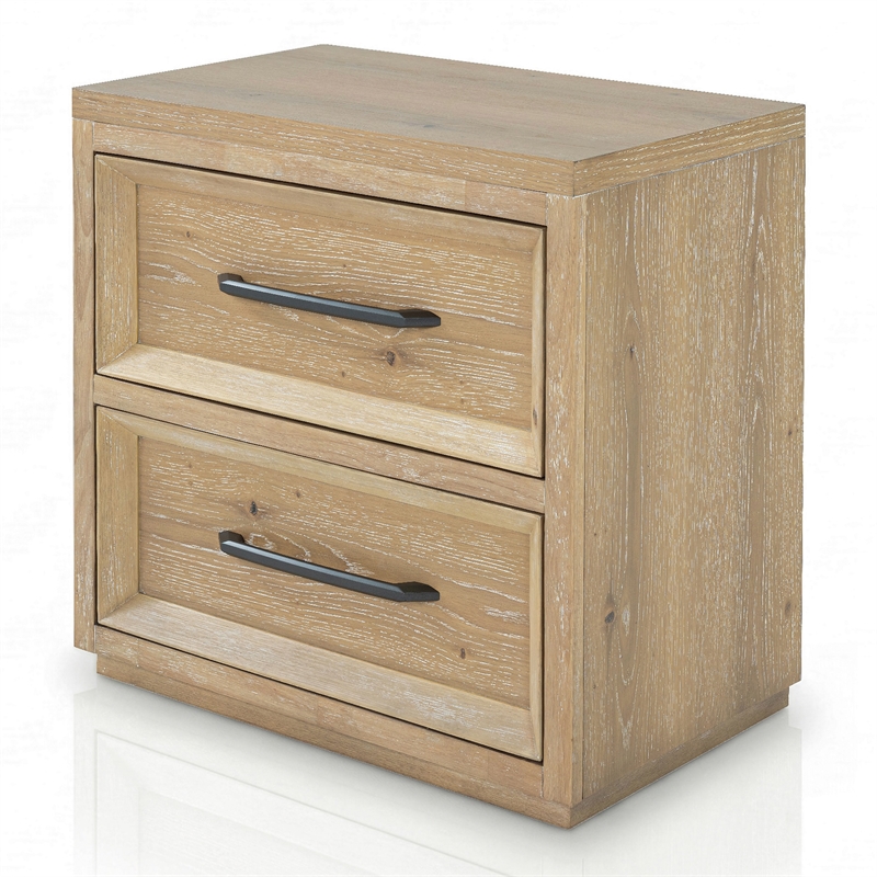 Furniture of America Tupho Solid Wood King 4-Piece Bedroom Set in Natural