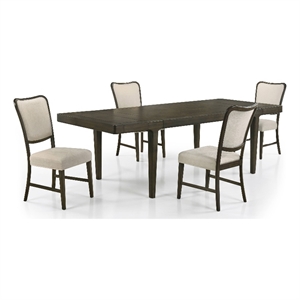 Furniture of America Arlia Solid Wood 5-Piece Dining Table Set in Espresso