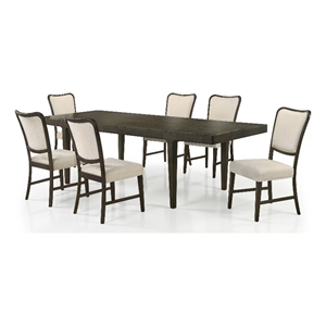 Furniture of America Arlia Solid Wood 7-Piece Dining Table Set in Espresso