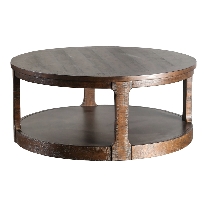 Furniture of America Wodela Solid Wood 3-Piece Coffee Table Set in Espresso