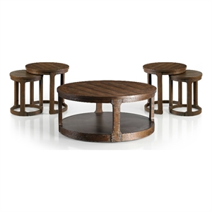 Furniture of America Wodela Solid Wood 3-Piece Coffee Table Set in Espresso