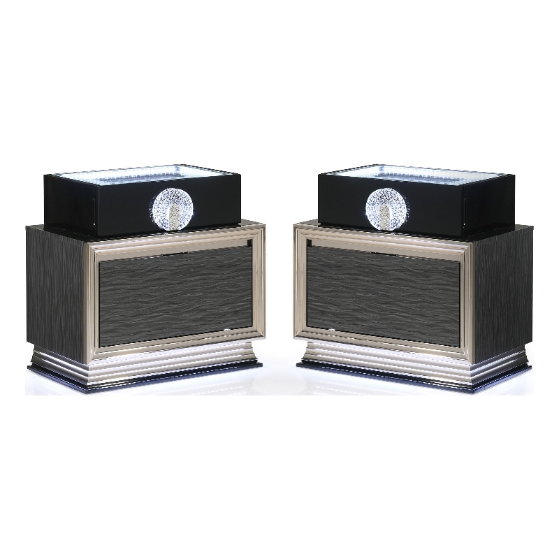 Furniture of America Elvor Solid Wood 2-Drawer Nightstand in Gray (Set of 2)