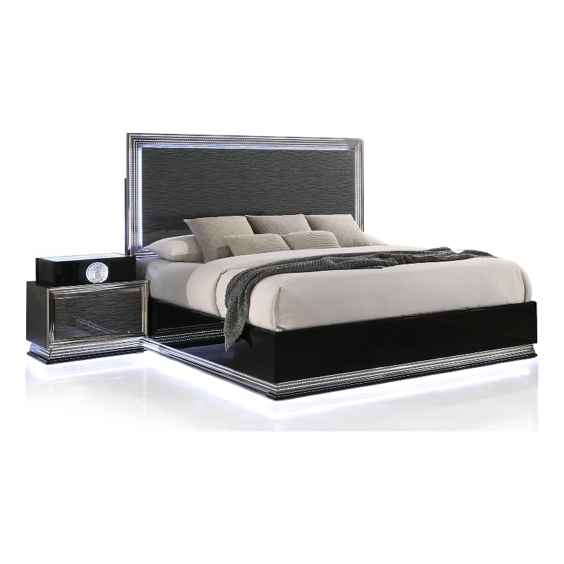 Furniture of America Elvor Solid Wood Queen 2-Piece Bedroom Set in Dark Gray
