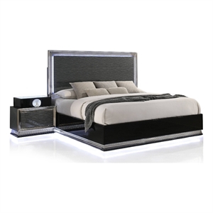 Furniture of America Elvor Solid Wood Queen 2-Piece Bedroom Set in Dark Gray